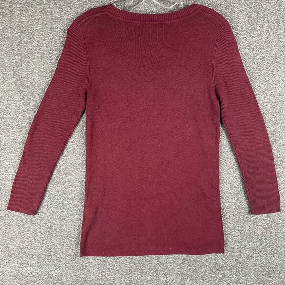 Banana Republic Sweater Womens M Burgundy Silk Blend Work Office Capsule Casual - Picture 6 of 10